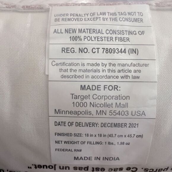 Gauri Kohli ‘’Rouche’ Pillows x 2 Peach Pastel Decorative Pillow Set 18” x 18” - Picture 10 of 14